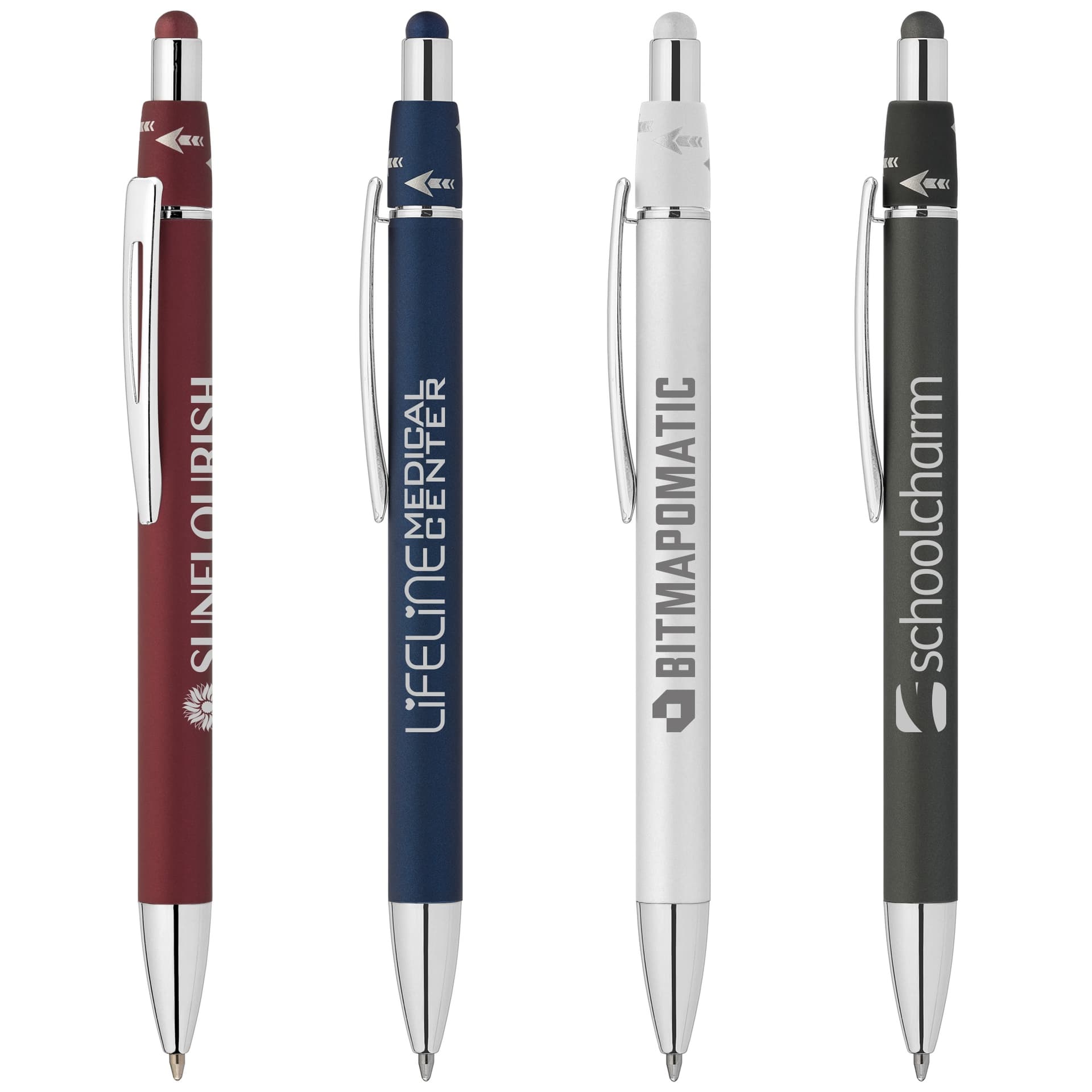Orbit Spinner Chrome Metal Pen w/ Stylus
