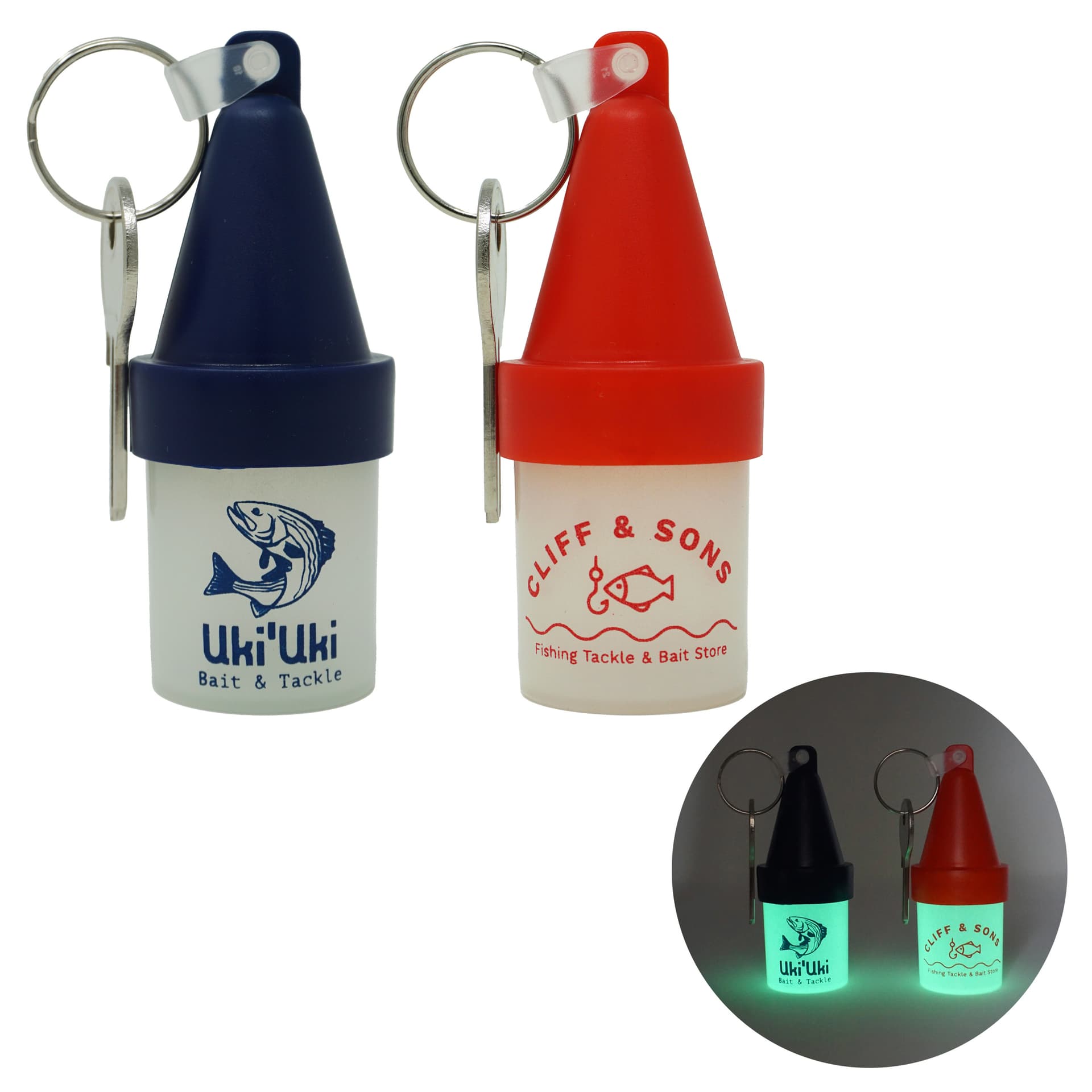 Glow-in-the-Dark Floating Buoy Key Chain for Boating & Marine