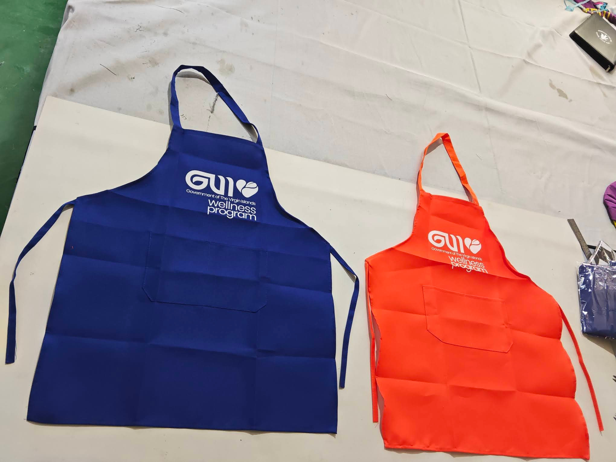 Aprons for a public wellness program for Government of the Virgin Islands