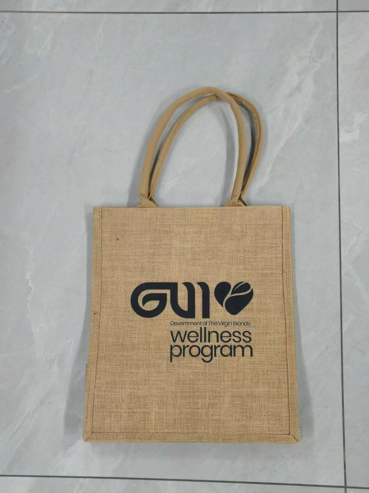 Jute totes for a public wellness program for Government of the Virgin Islands