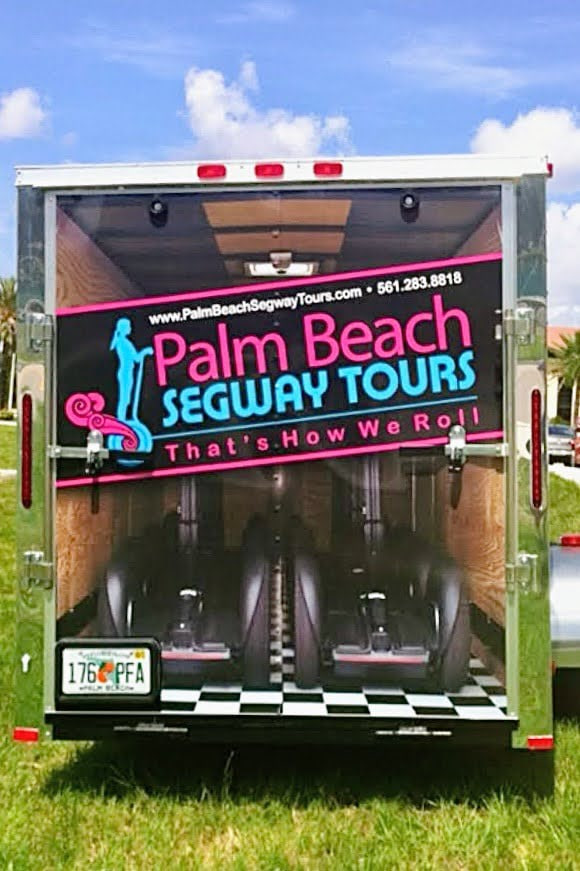 Full trailer wrap for a tour operator for Palm Beach Segway Tours, West Palm Beach, FL