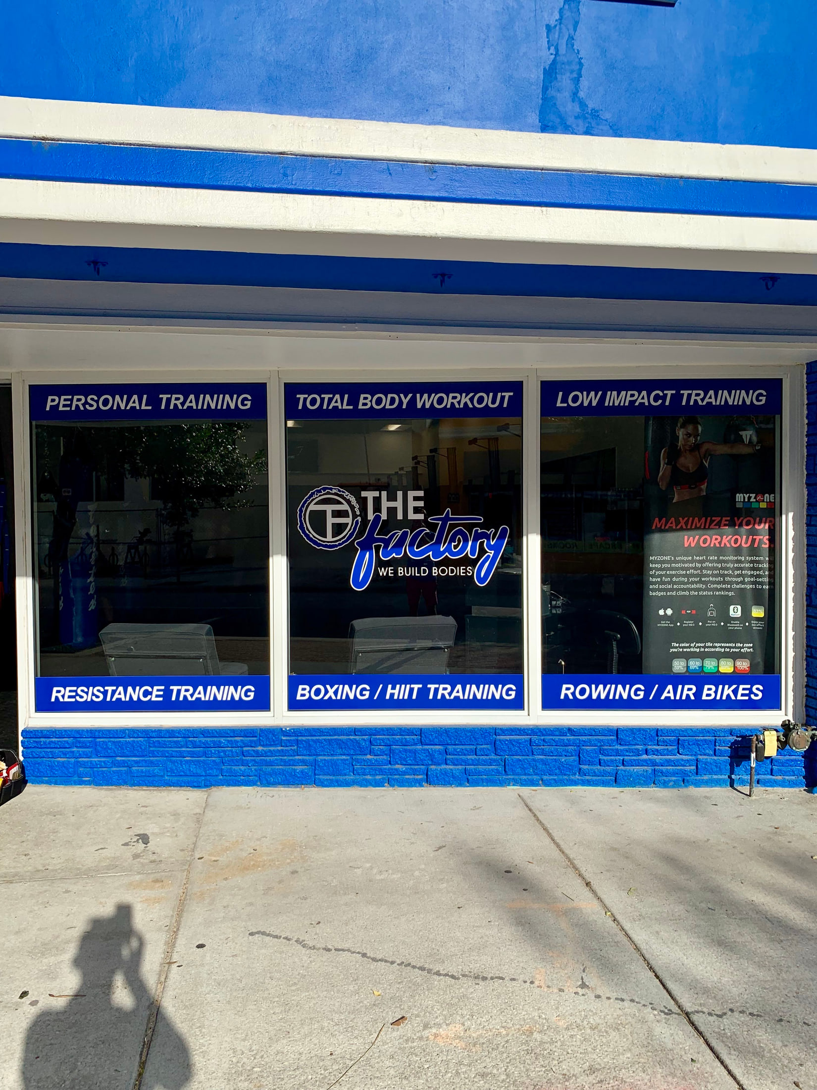Full window graphics for a training gym for The Factory, South Florida